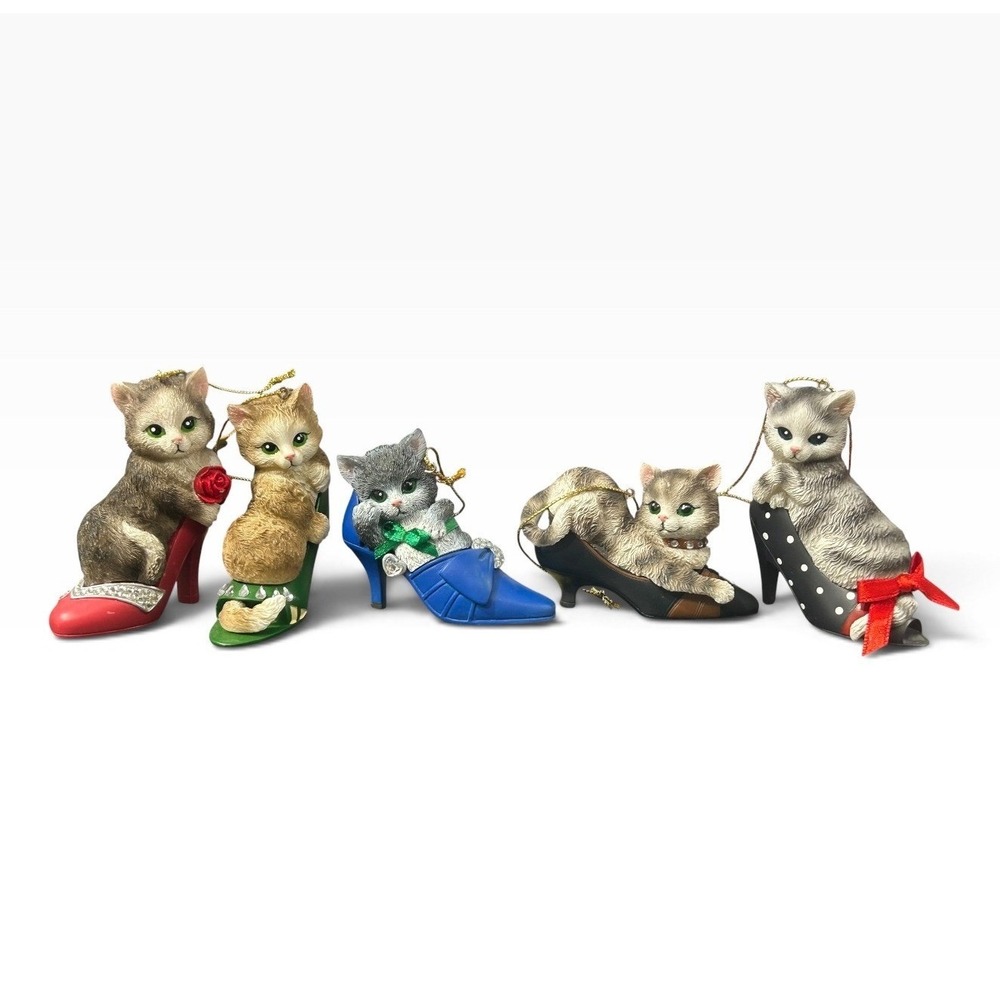 Bedford Exchange Cat-titude Kitten High Heel Shoe Ornaments Feline Decor W/ Tag